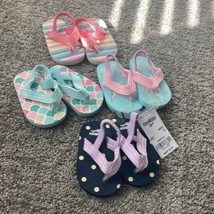 Bundle Oshkosh B’gosh and Carter Baby Sandals. Multicolored. Size XXS/ 1-2.